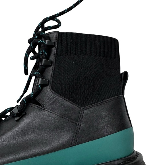 Marc Fisher Leather ML Izumi Combat Boot Real Sheepkin Fur Black Size 7 NWT - Picture 9 of 13